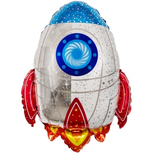 Шар с клапаном (17''/43 см) Мини-фигура, Ракета, 5 шт. в уп.