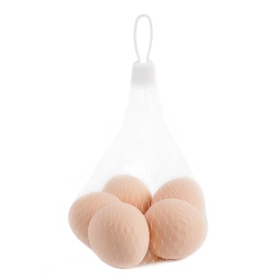 Игрушка - сквиш, Яйца в сетке, Бежевый, 6,4 см, 5 шт. в упак.