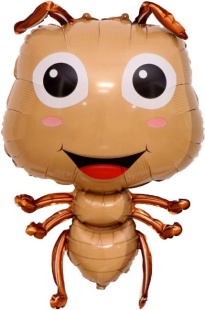 Шар с клапаном (17''/43 см) Мини-фигура, Веселый муравей, 5 шт. в уп.