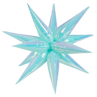 Шар 3D (40''/102 см) Звезда, Составная, Голубой, Хамелеон, 1 шт. в уп.